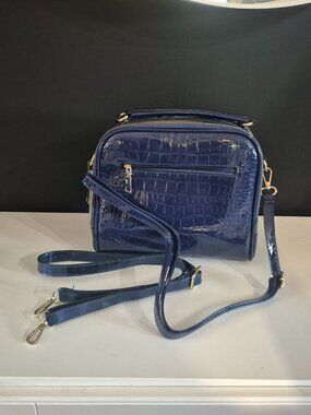 Navy blue patent crossbody